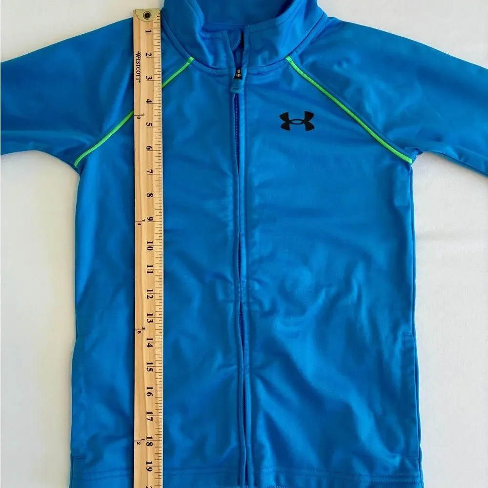 Under Armour Jacket Girl’s 7 Blue Full Zip Athletic Activewear Athleisure Sporty